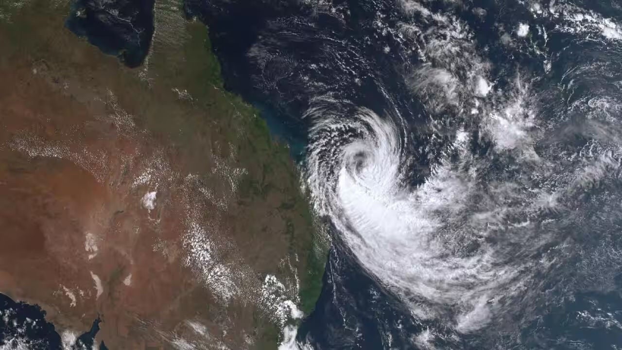 Satellite image of Cyclone Alfred heading towards the east coast of Australia.