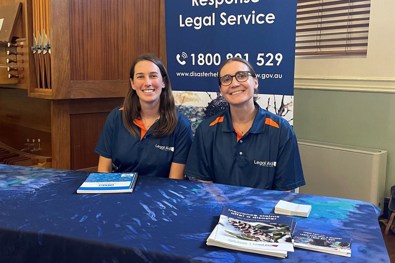 DRLS solicitors Alex Rumore and Hannah Gray attending Community Flood Update sessions in Forbes, Parkes and Eugowra.